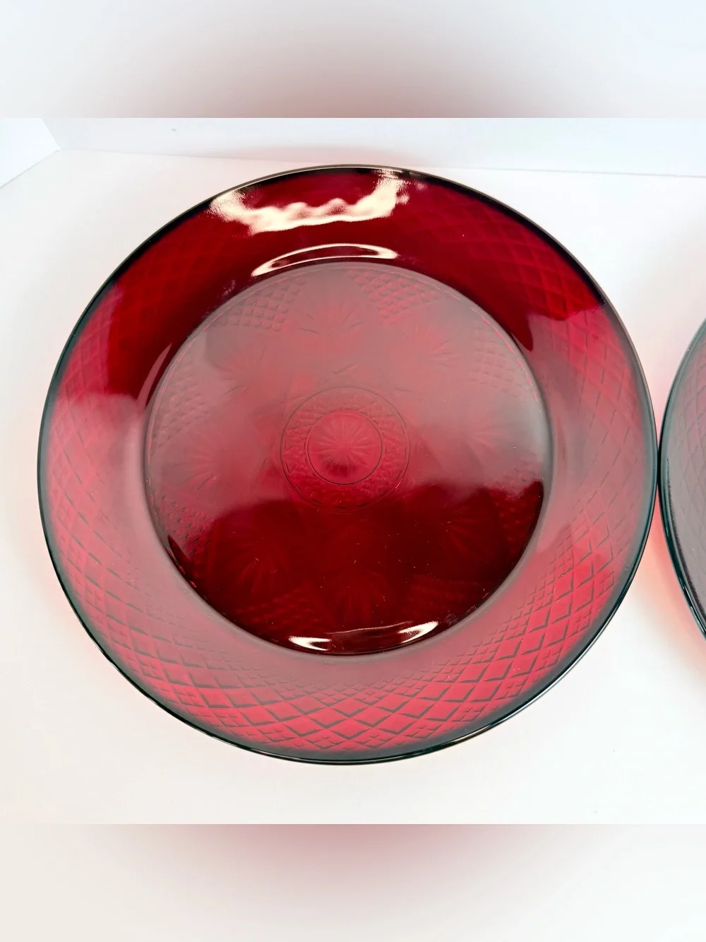 2 VTG Luminarc Cristal D'Arques Durand Ruby Red Glass 10